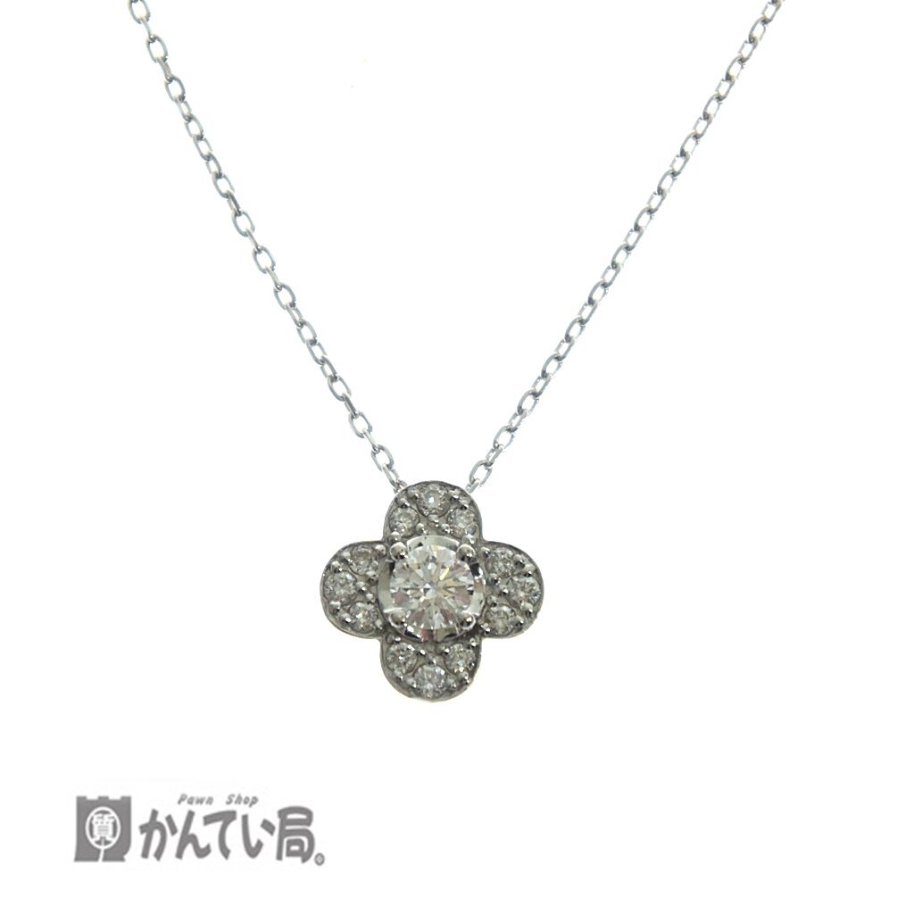 美品 Vendome Aoyama ヴァンドーム青山 ダイヤモンド ネックレス フラワーモチーフ 花 ダイヤ プラチナ Pt850 Pt900 洗浄 消毒済み