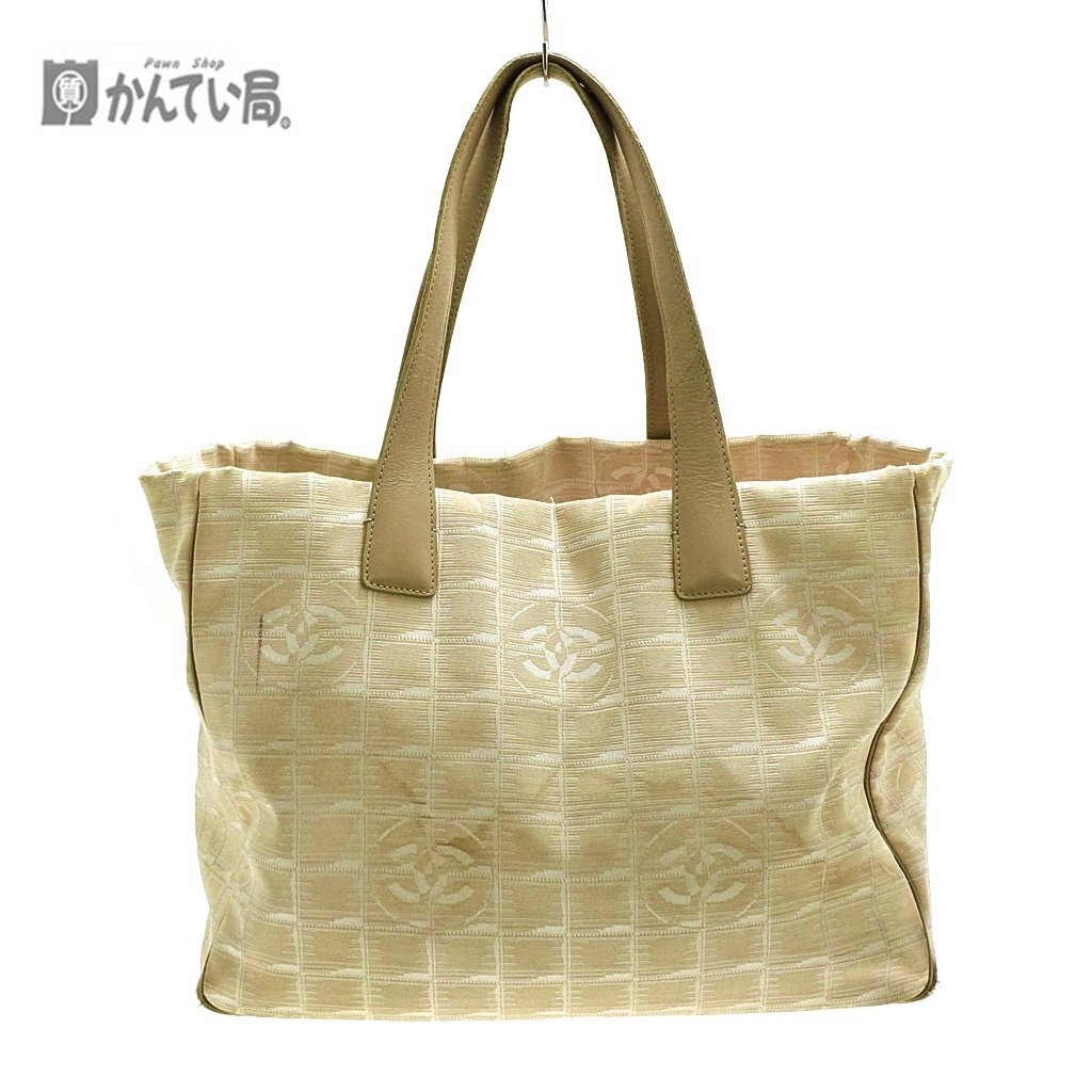 CHANEL シャネル ニュートラベルライン トートバッグ トートMM ベージュ A15991 レディース ハンドバッグ ナイロンジャガード レザー