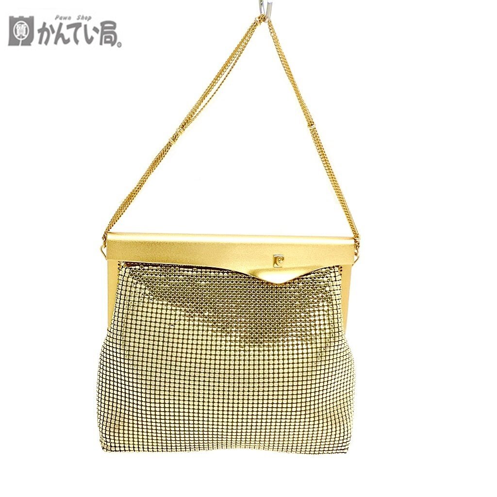 pierre cardin ピエールカルダン ミニバッグ コンパクト 手提げ かばん ゴールドカラー キラキラ パーティバッグ クリックポスト発送