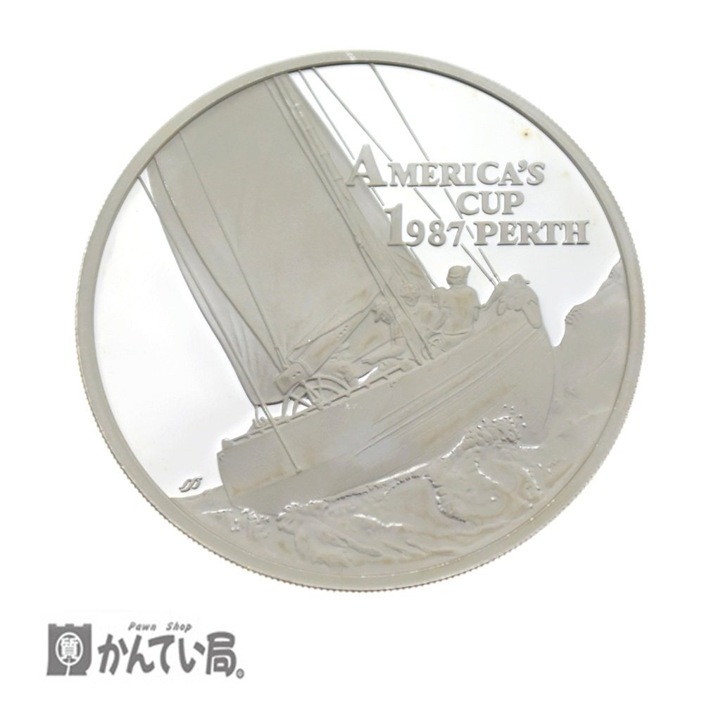 【古銭】 美品 保管品 サモア AMERICA’S CUP 1987年 PERTH アメリカズカップ プルーフ銀貨 999 SILVER 10タラ ONE OUNCE 1オンス 銀貨