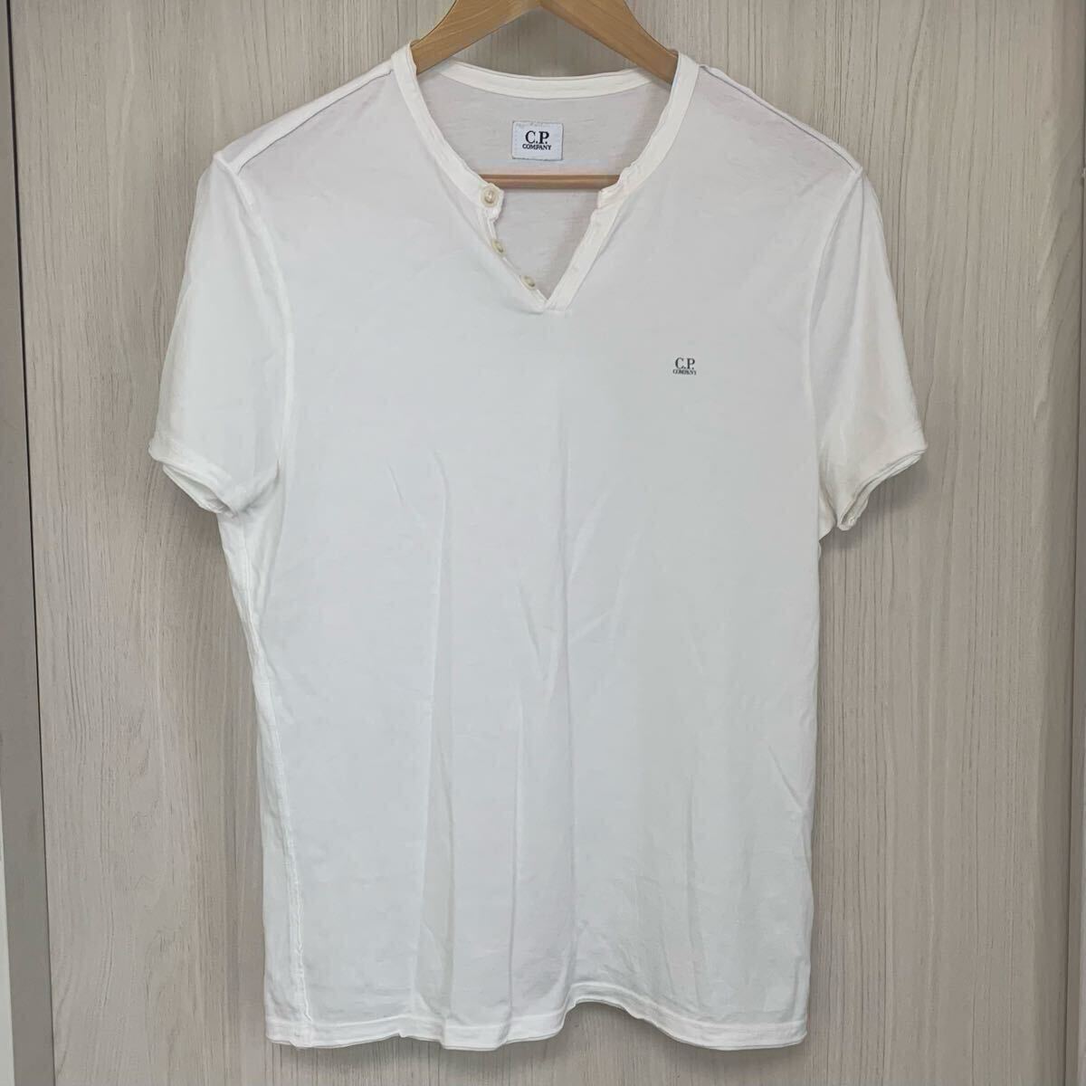 CPカンパニー シーピーカンパニー 半袖 Tシャツ ホワイト 白 サイズ M ワンポイント ヘンリーネック 