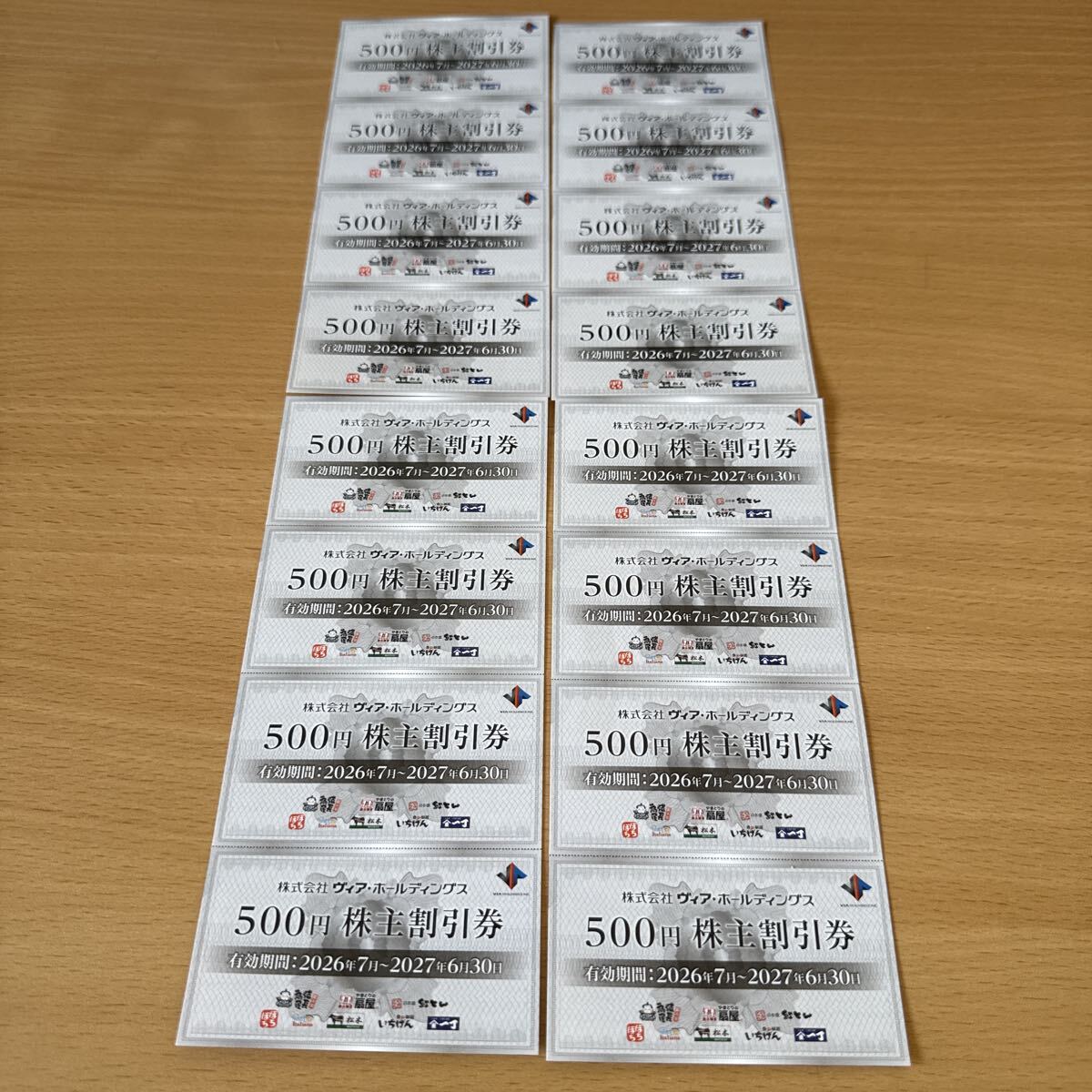ヴィアホールディングス 株主優待券 8000円分（500円×16枚）