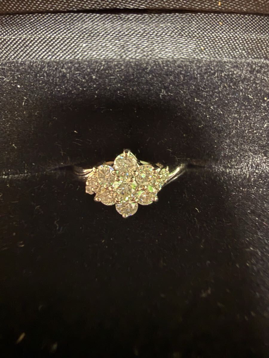 1円スタート！！　pt900 ダイヤモンド0.50ct リング　6号　2g 鑑別書付き