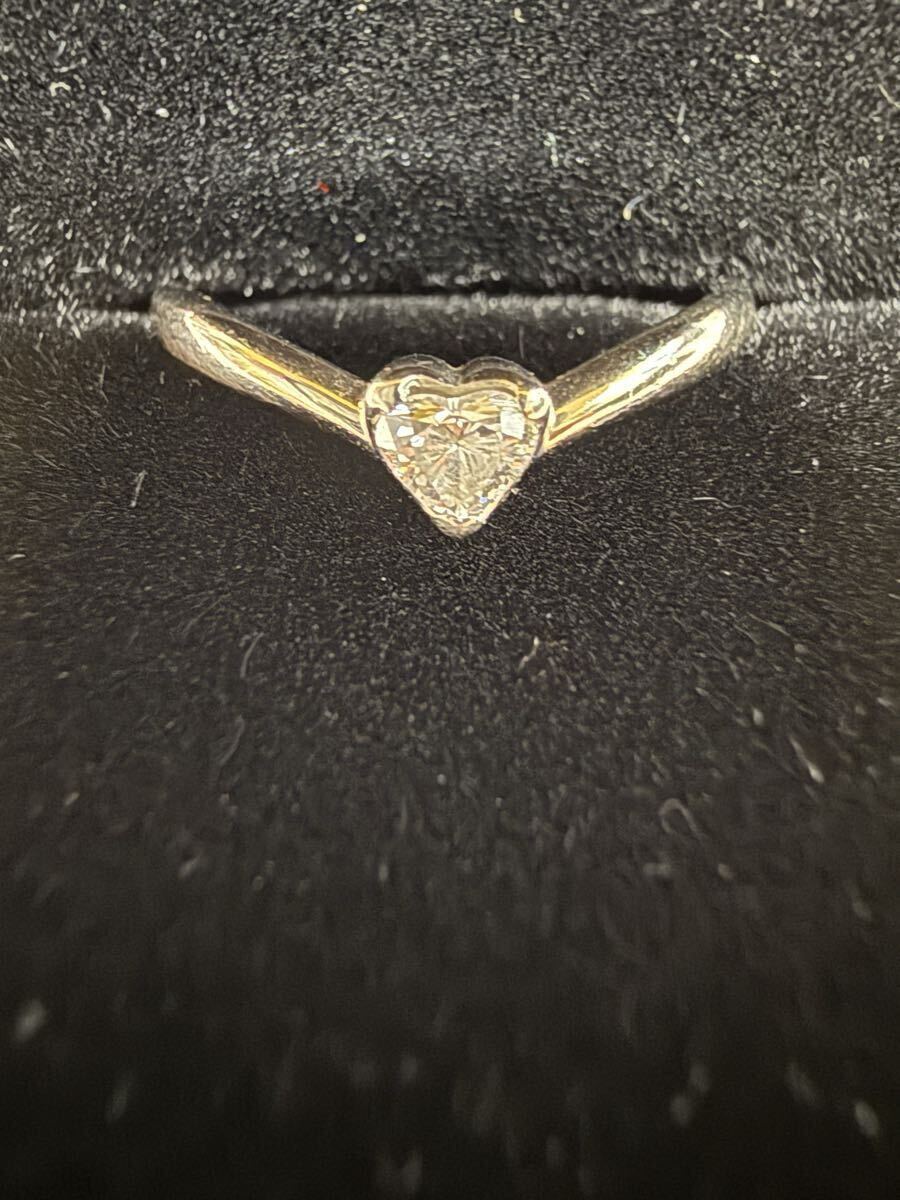 1円スタート！！　スタージュエリー　pt900 ダイヤモンド0.14ct リング　11号　2g