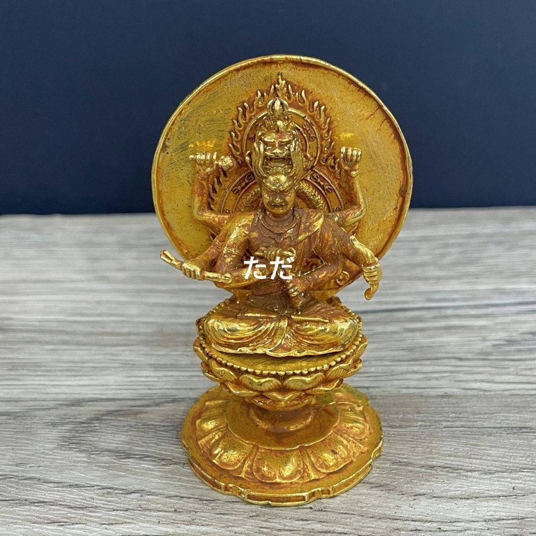 仏像 不動明王蓮華台六臂仏像 奉納 装飾 工芸品 置物