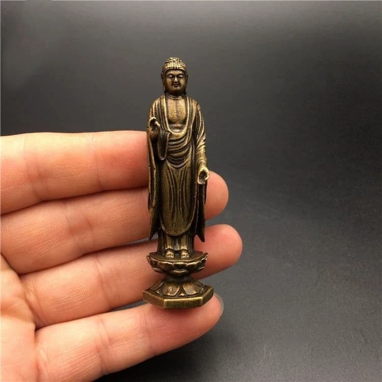 仏教美術 仏像 釈迦牟尼立像仏 小仏像 銅製 銅器