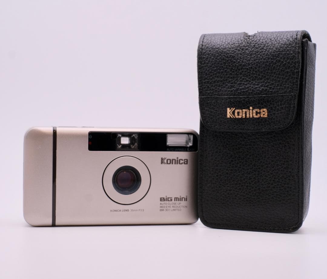 美品 Konica Big Mini BM-301 LIMITED ケース付 コンパクトフィルムカメラ　