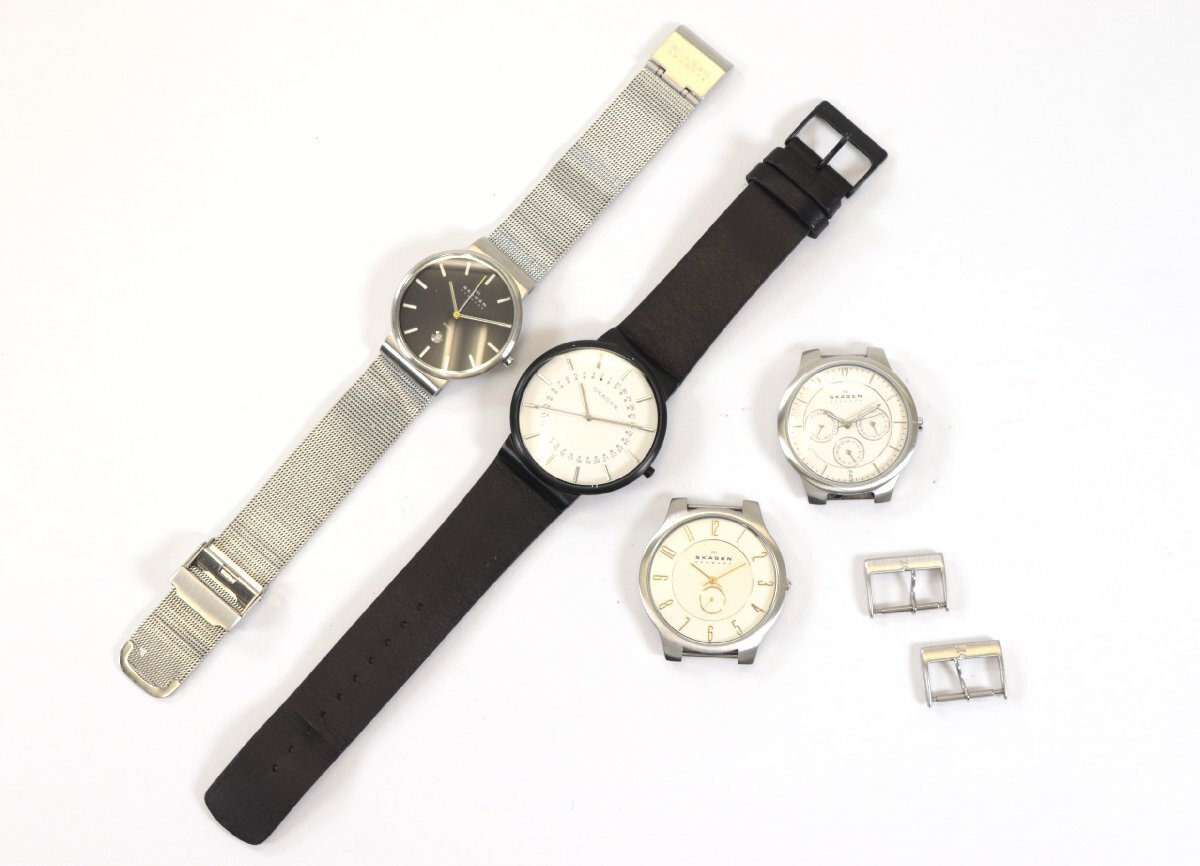 【4点】 SKAGEN スカーゲン SKW6243 331LSLW1 等 クォーツ メンズ 腕時計 デイト クロノグラフ フェイス/尾錠のみ有 まとめ売り 1686-YO