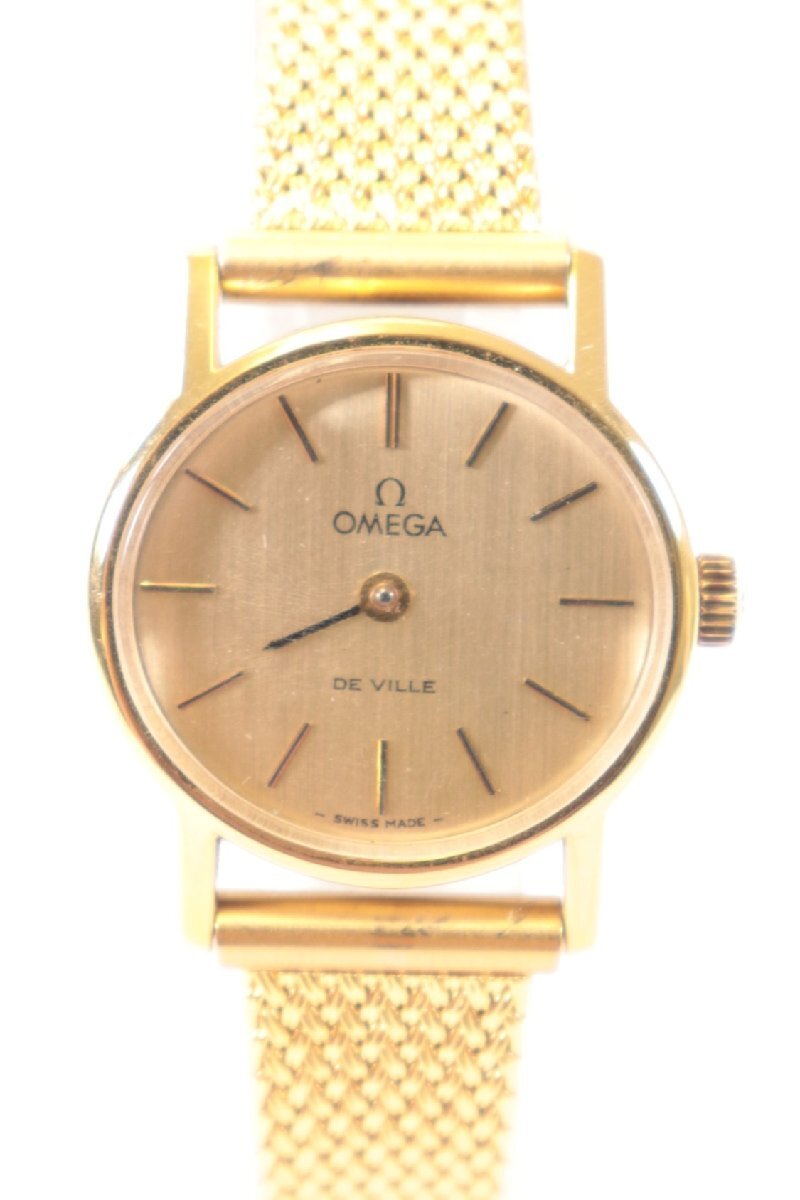 【ジャンク品】 OMEGA オメガ DE VILLE デビル 手巻き メンズ 腕時計 ヴィンテージ ゴールド文字盤 丸型 アンティーク 1658-YO