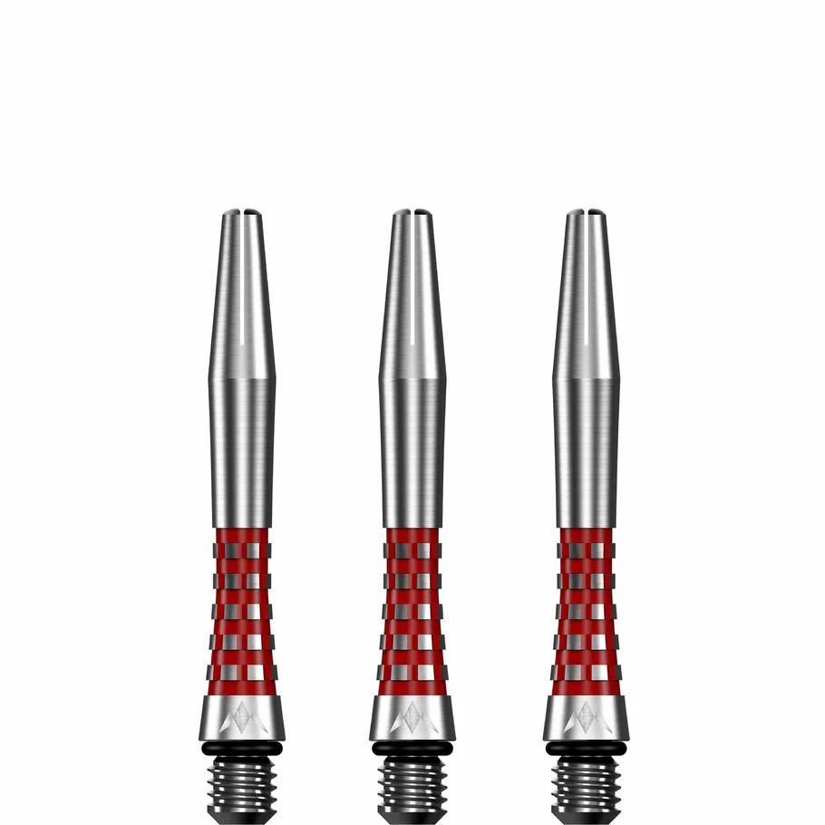 ミッション（Misson Darts） アトム13 アルミニウム シャフト - ナチュラルメタルステム - レッド　ショート（35ｍｍ）