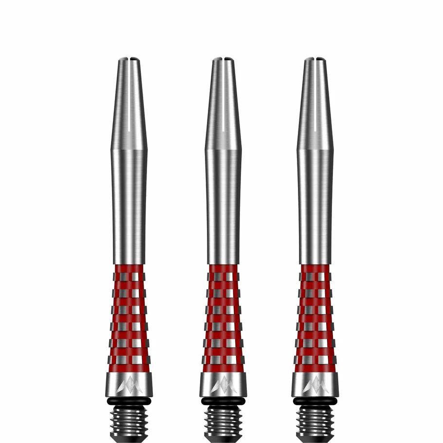 ミッション（Misson Darts） アトム13 アルミニウム シャフト - ナチュラルメタルステム - レッド　トゥイーニー（41ｍｍ）