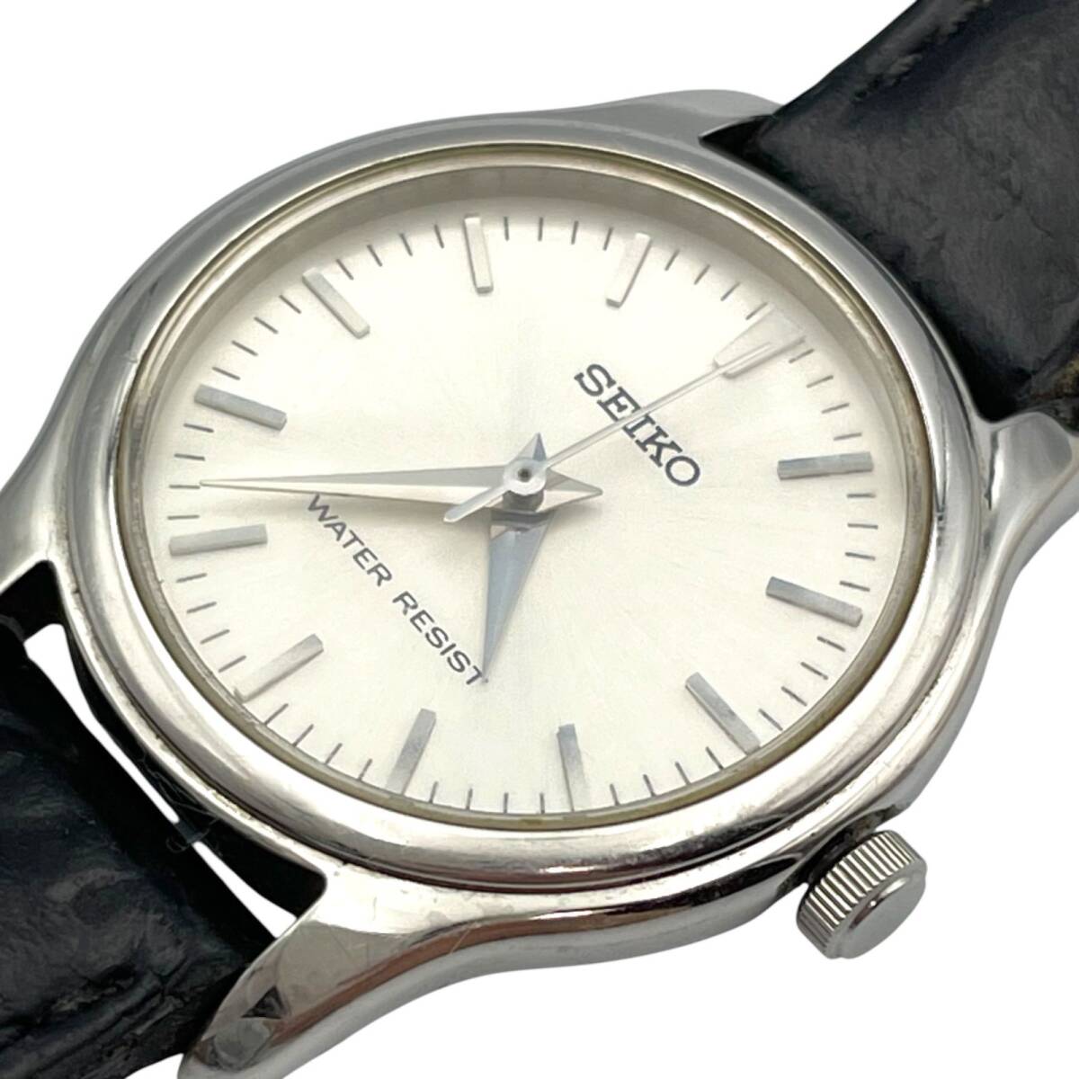 稼働/新品電池 セイコー SEIKO 7N01-0DF0 クォーツ 腕時計 アナログ 3針 QZ レザー ベルト シルバー ブラック ラウンド シンプル 【d9】