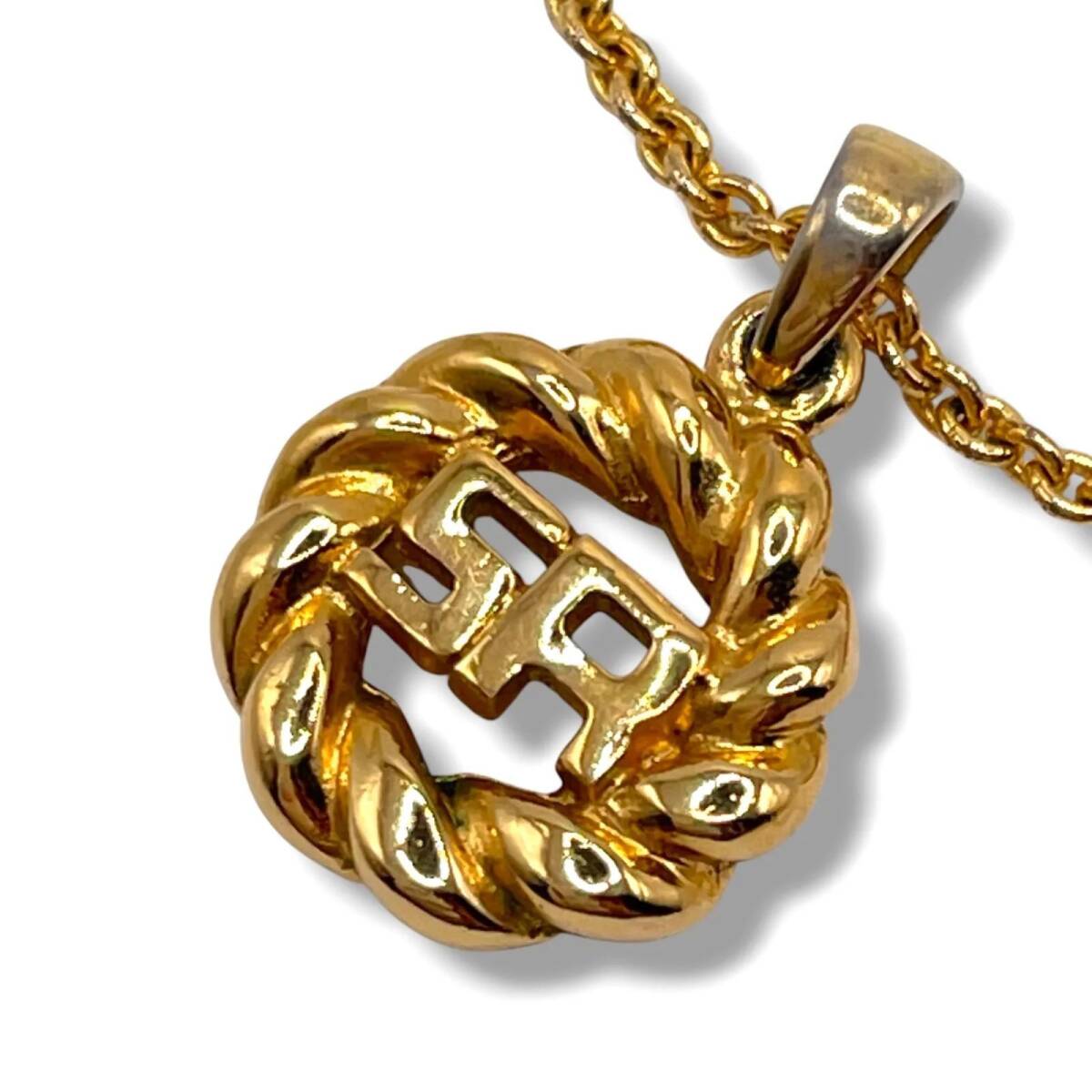 SONIA RYKIEL ソニアリキエル ネックレス ペンダント アクセサリー ゴールド SRロゴ サークル ヴィンテージ レディース ブランド 【f6】