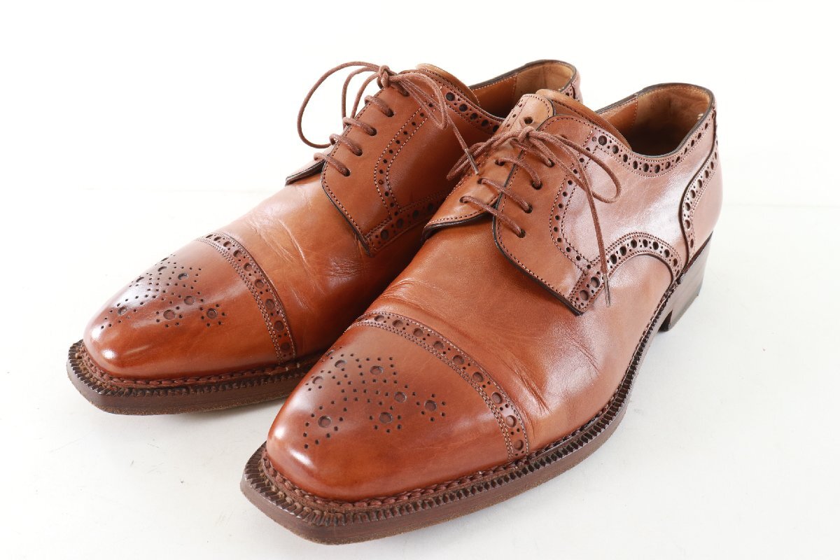 SANTONI サントーニ ビジネスシューズ レザー 革 メンズ サイズ 9 靴 ブラウン シューズ 1951-MS