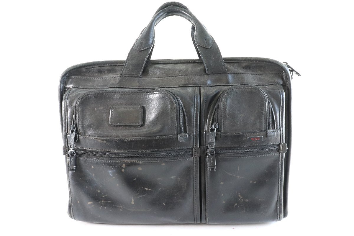 TUMI トゥミ ビジネスバッグ ブリーフケース 96114DH 手持ち 手提げ 鞄 レザー ブラック メンズ 1884-MS①