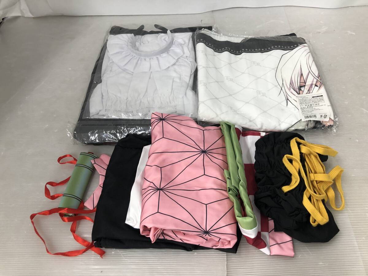 ◆◇静/鬼滅の刃/竈門禰豆子コスプレ衣装フルセット他まとめ/着物/羽織/竹筒/ビッグタオル/mS-2875◇◆