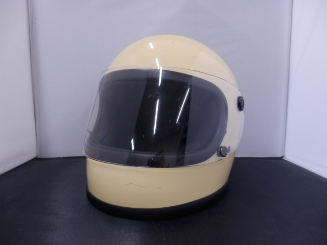 ◆◇浜/ヘルメット/自動二輪乗車用/（㈱）石野商会/OS-75/サイズ57～60cm未満/クリーム色/SG規格/PSCマーク/フルフェイス/6.4-095◇◆