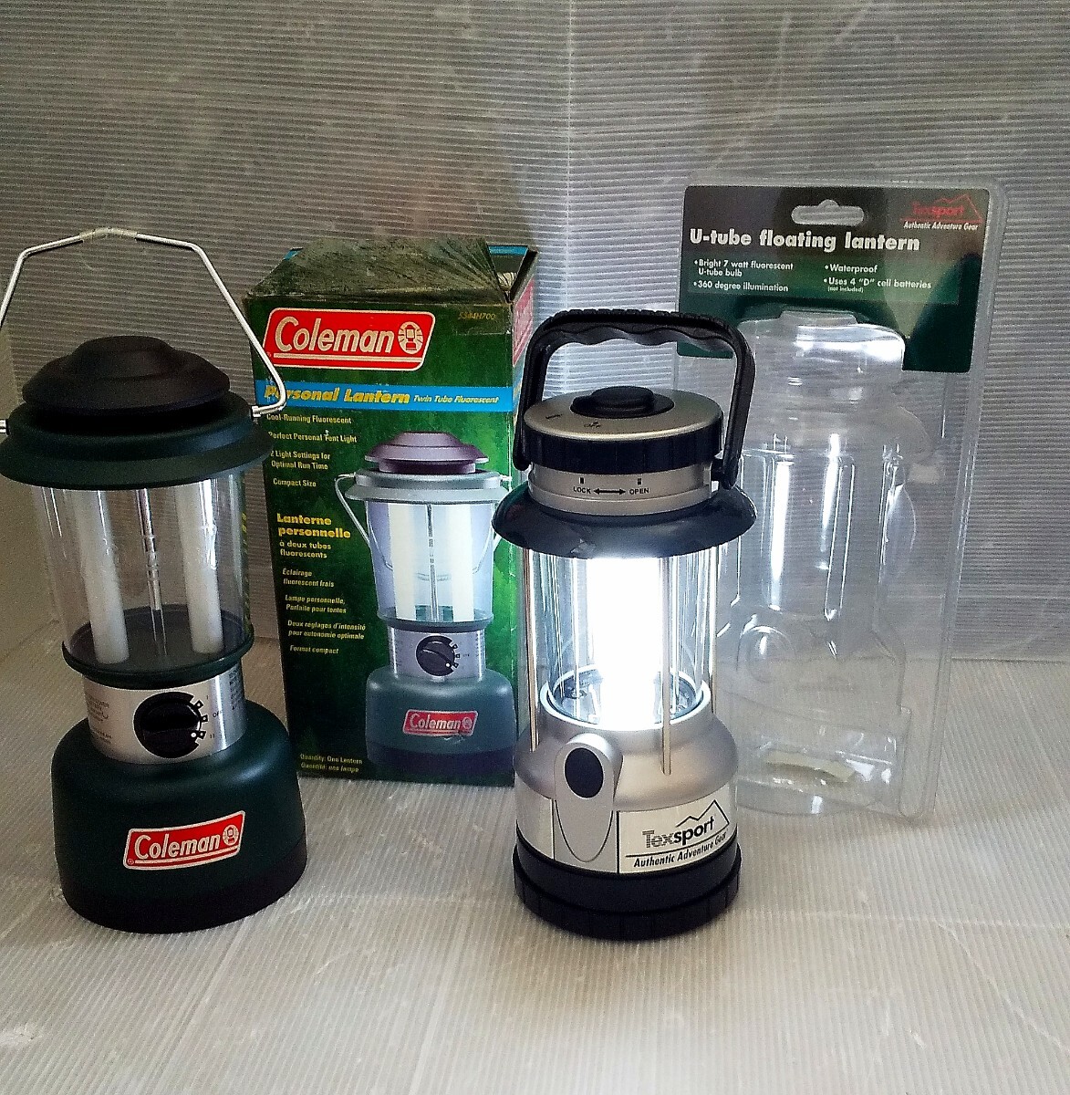 新品 Texsport U-tube floating lantern コールマン Coleman ランタン ジャンク 電池式 蛍光灯 キャンプ アウトドア