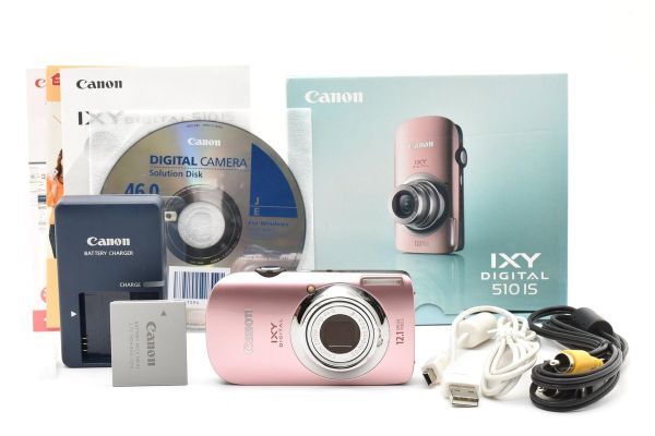 ★良品★ キャノン CANON IXY DIGTAL 510 IS ピンク A23 ★電池 充電器 元箱 取説★ #3426 #8250 #A22