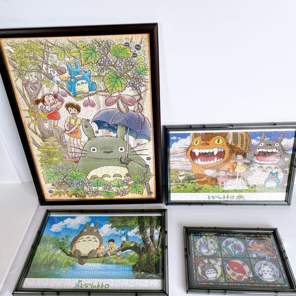 821(中古) となりのトトロ ジグソーパズル まとめ売り 完成品 いっぱい採れたね 空にひびけ 何が釣れるかな？ トトロの季節便り 現状品