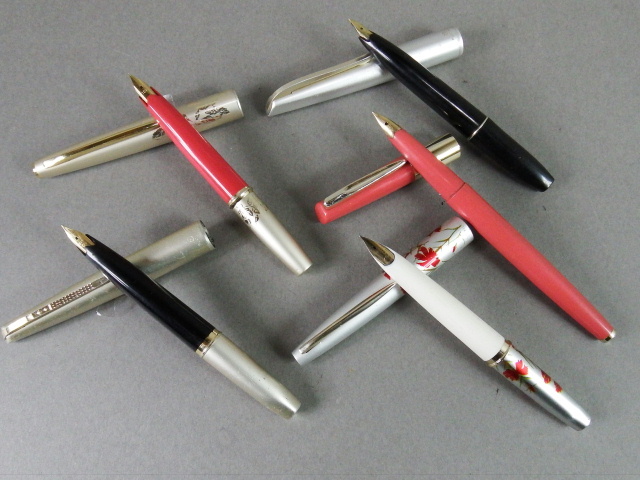 ■■万年筆 メーカー色々 ペン先18Kｘ② 14Ｋｘ③ 5本まとめて ジャンク品 刻印 ■■