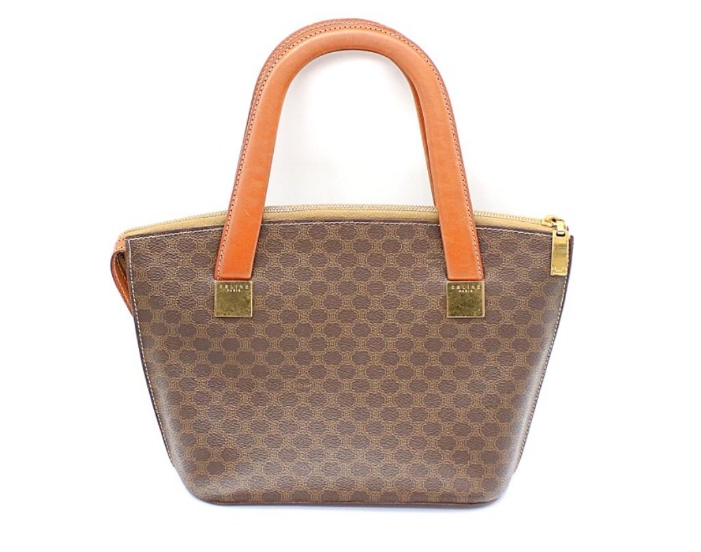■ セリーヌ マカダム ショルダー トート ハンドバッグ ショルダーストラップ欠品 CELINE 中古品 z_b