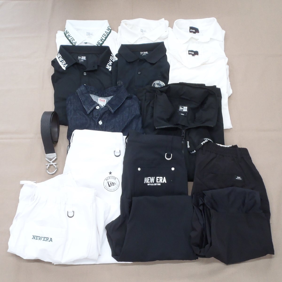 【13点セット】ゴルフウェアー NEW ERA ニューエラ PING ピン EDWIN エドウイン Calvin Klein カルバンクライン 中古品 f_a(j)
