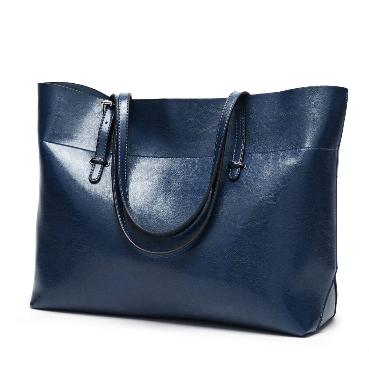 新品☆トートバッグ 大容量 レザー ビジネスバッグ 出張 A4 PU 旅行 ブルー
