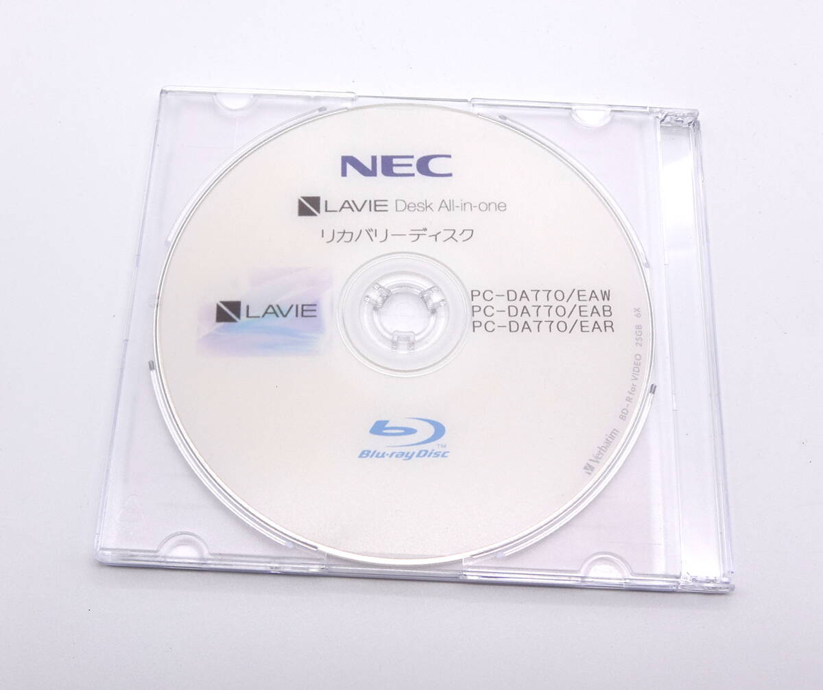 NEC LAVIE 再セットアップディスク Desk All-in-one DA770/EAB DA770/EAW DA770/EAR リカバリメディア 再セットアップマニュアル付属