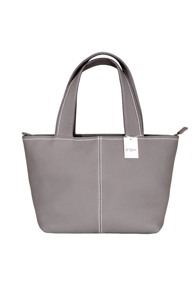 ★現行品/未使用★銀座ヨシノヤ/牛革ハンディトートバッグ6277定価3.1万：スモークグレーxa729