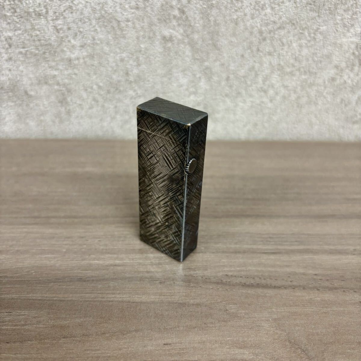 (o)1940【１円スタート】ダンヒル dunhill ガスライター ローラー式 格子柄 着火未確認 喫煙具 喫煙グッズ シルバーカラー