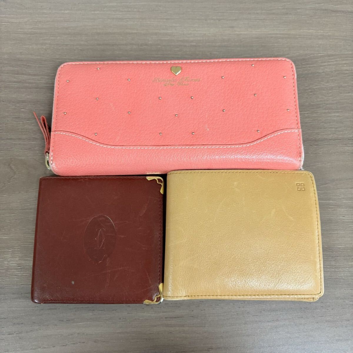 (o)2061【１円スタート】サマンサタバサ Samantha Thavasa 長財布 ピンク カルティエ Cartier 二つ折り財布 ボルドー ジバンシィ GIVENCHY
