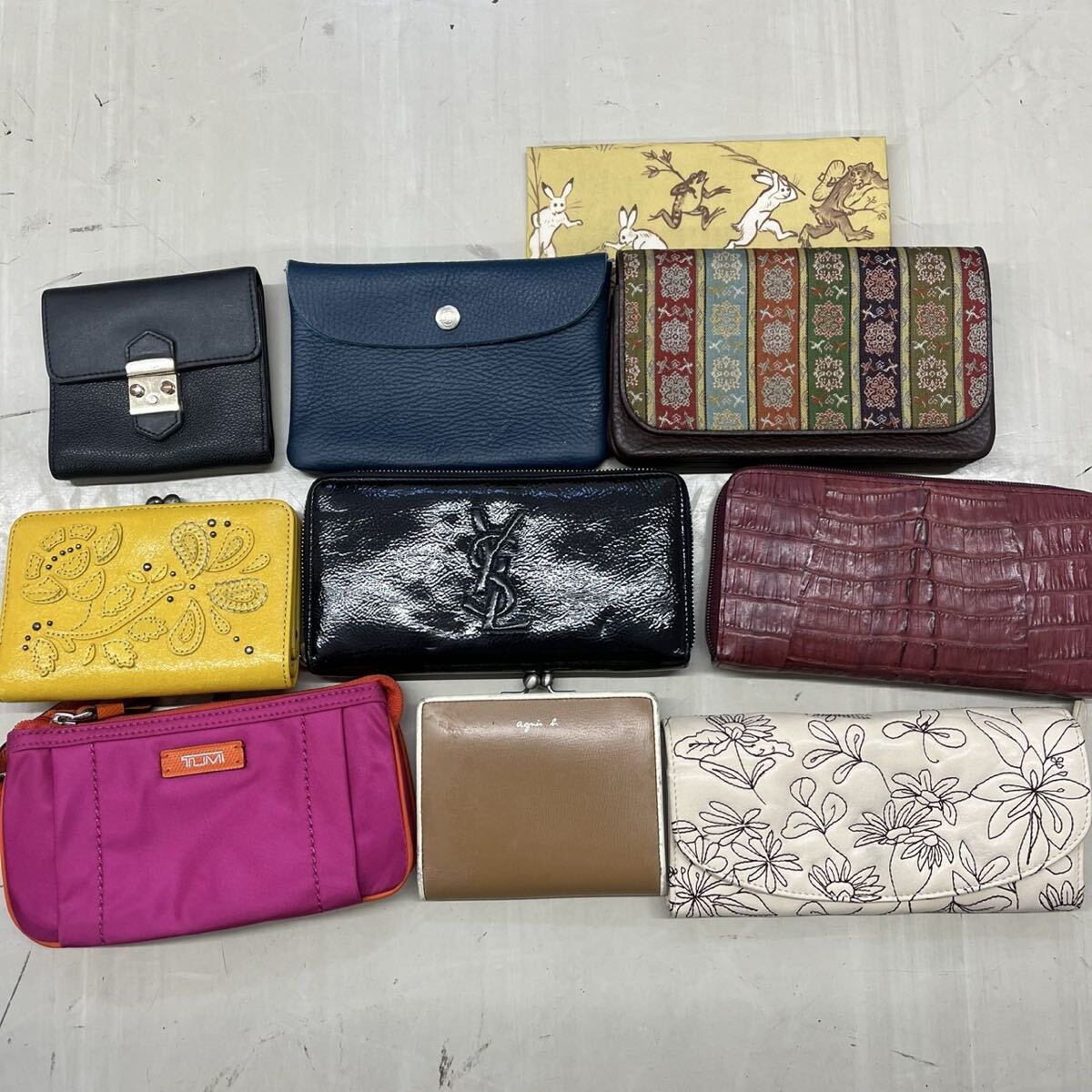(s1898)1円〜 財布 小物入れ まとめ売り 10点セット イブサンローラン等 革 長財布