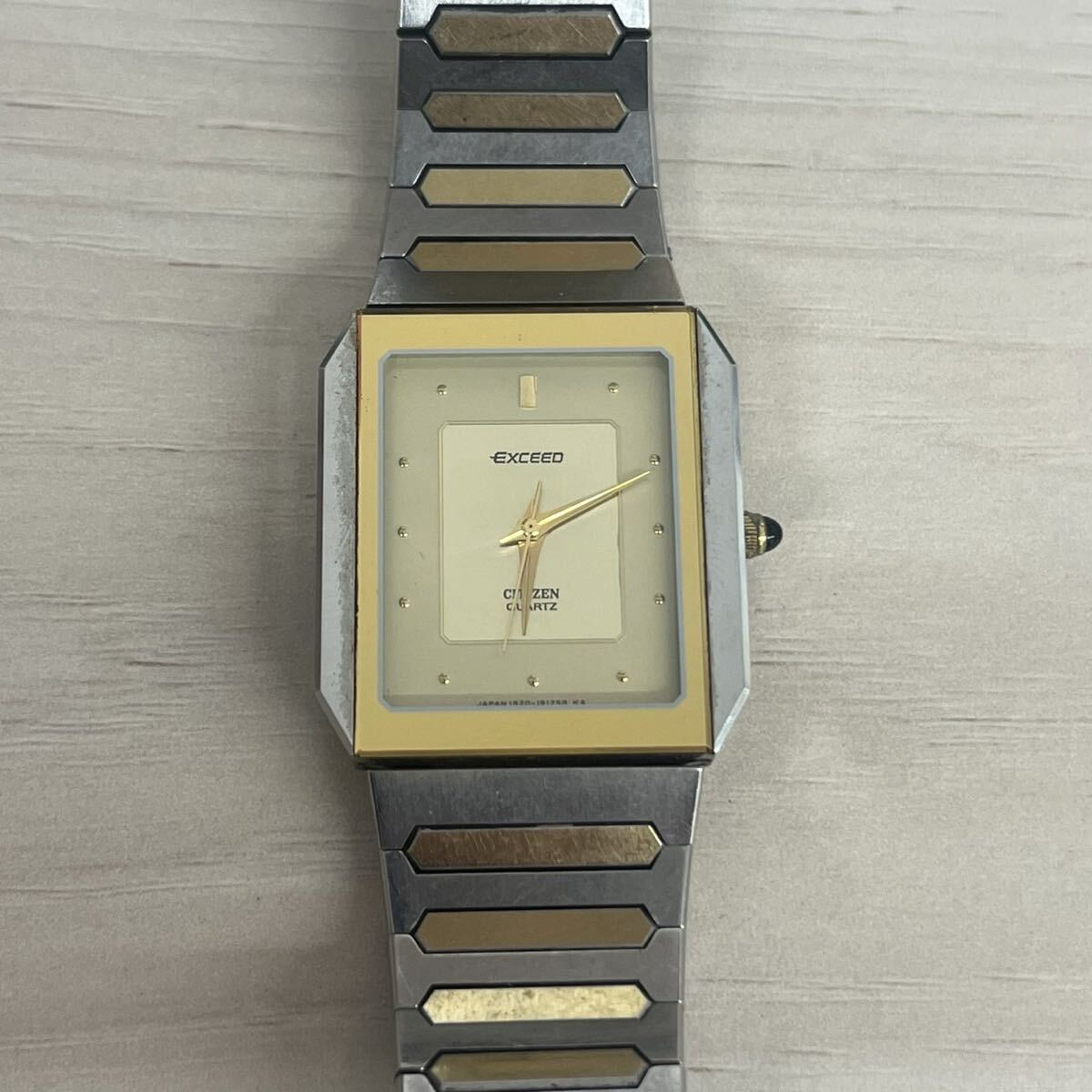 (s7339)1円〜 CITIZEN シチズン エクシード 高級クォーツ 腕時計 ヴィンテージ モデル スクエア コンビ 1930-191331 レディース 不動