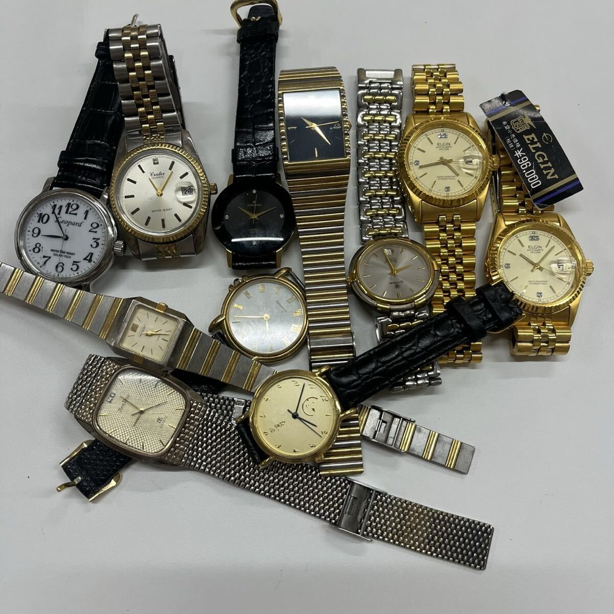 (b10742) 1円〜 ジャンク時計 まとめ 約536g SEIKO セイコー ELGIN エルジン BENRUS ベンラス など11点 動作未確認 不動品