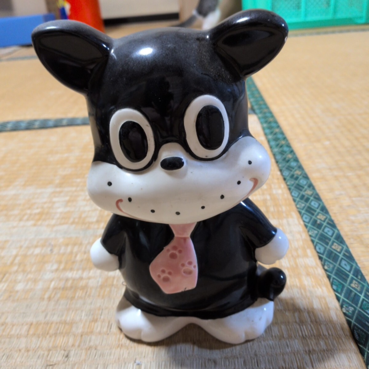 のらくろ 当時物 陶器製 貯金箱