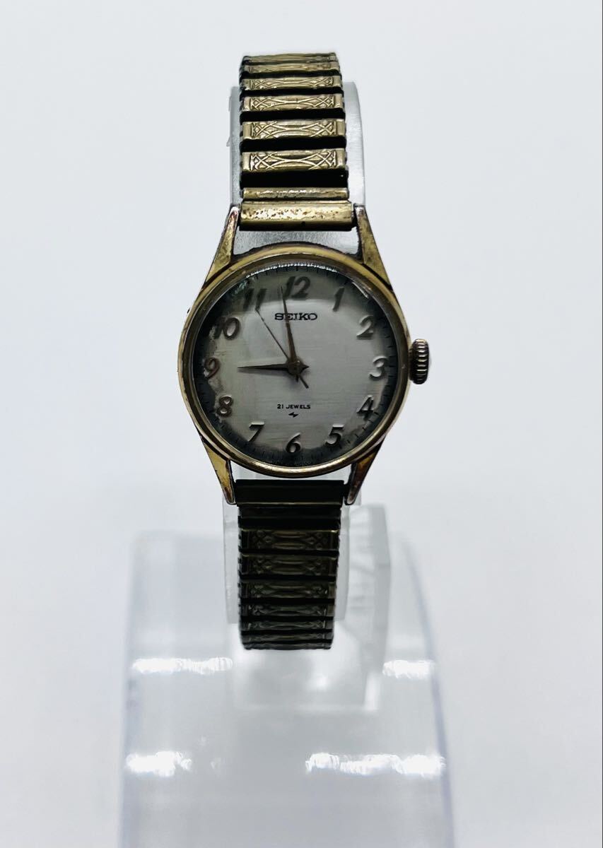 SEIKO セイコー 1104-0031 21JEWELS ホワイト文字盤 手巻き 3針 腕時計 ヴィンテージ 動作未確認
