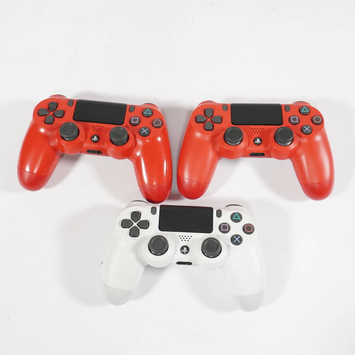【3個セット】PS4 純正コントローラー 通電確認済み マグマ・レッド ホワイト