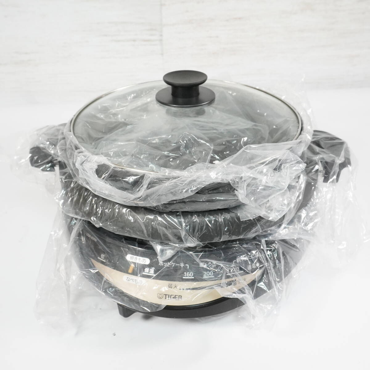 訳あり新品 タイガー グリル鍋 CQG-B30N たこ焼きプレート/焼肉プレート付 鍋プレート取手割れあり