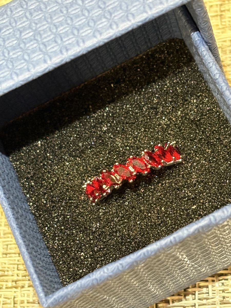 遺品整理 ルビー シルバーカラー リング