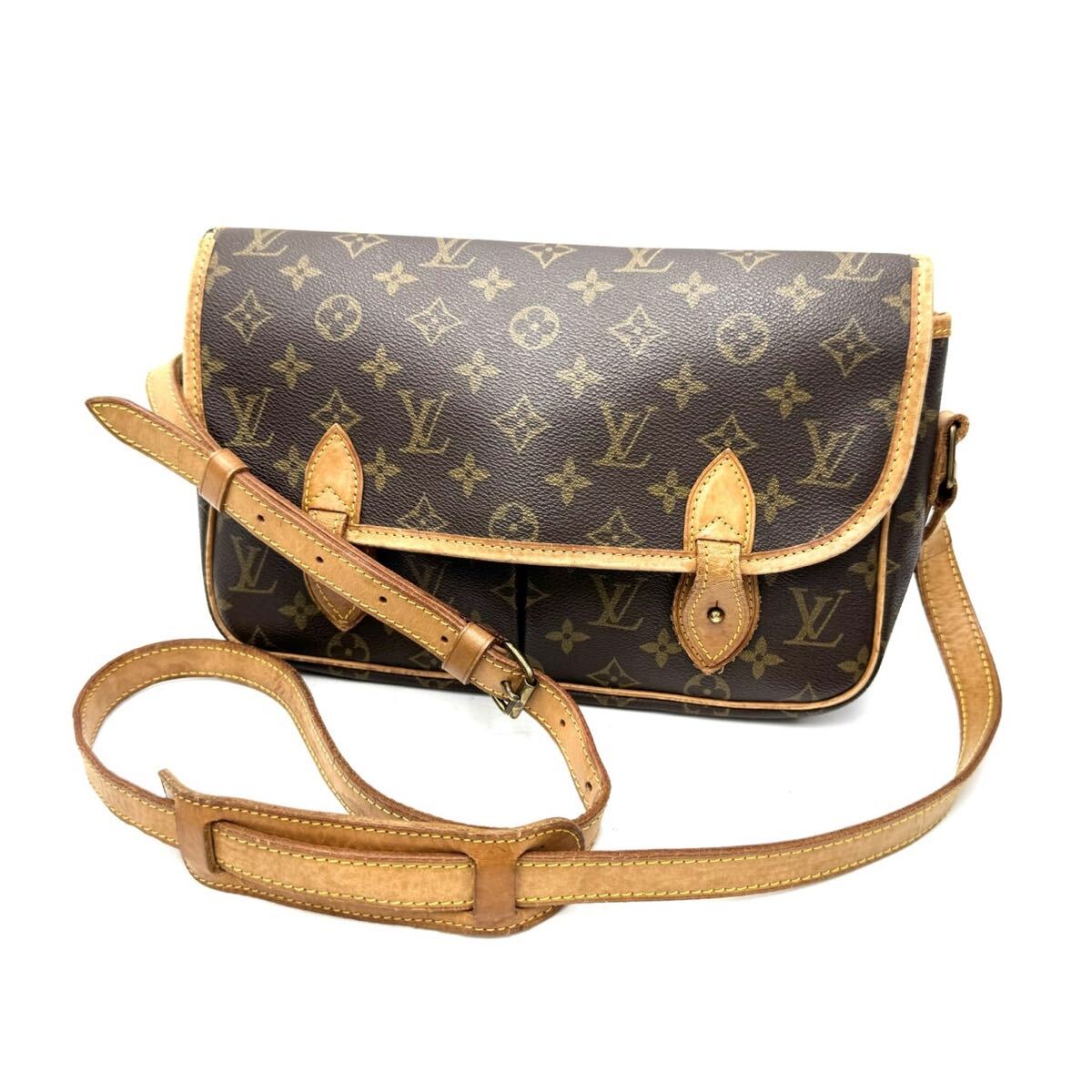Louis Vuitton M42247 モノグラム ジベシエールMM ショルダーバッグ ブラウン ルイヴィトン LV 斜め掛け クロスボディ