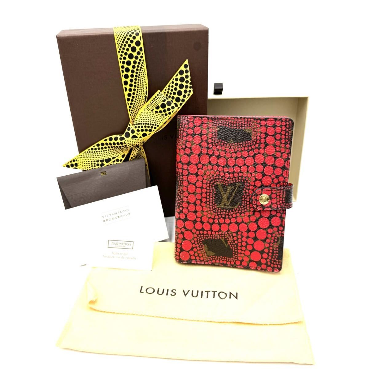 限定品 ルイヴィトン 草間彌生 手帳カバー アジェンダ モノグラム・パンプキン LOUIS VUITTON アジェンダPM