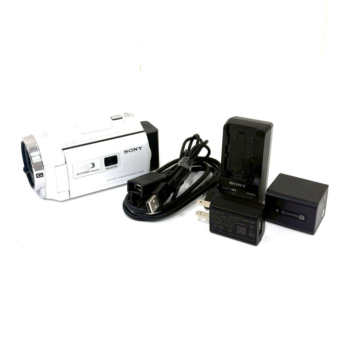 【通電のみ確認】SONY ソニー Handycam ハンディカム HDR-PJ680 ビデオカメラ ホワイト カメラ ITMQJ6F1XAC0 A0518