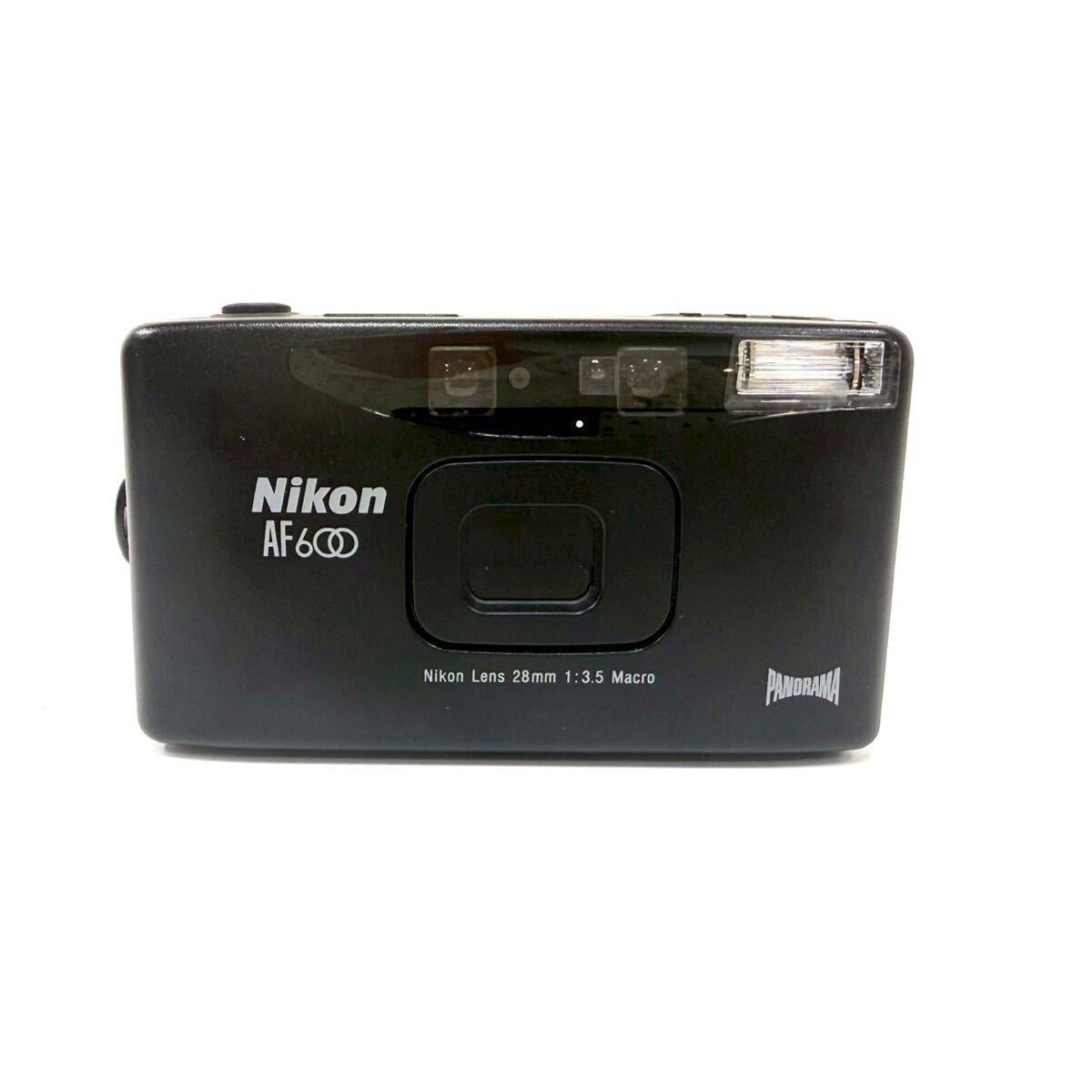【動作未確認】Nikon ニコン AF600 PANORAMA パノラマ コンパクト フィルムカメラ 28mm F3.5 Macro ブラック ITHXIW5CX654 A0518