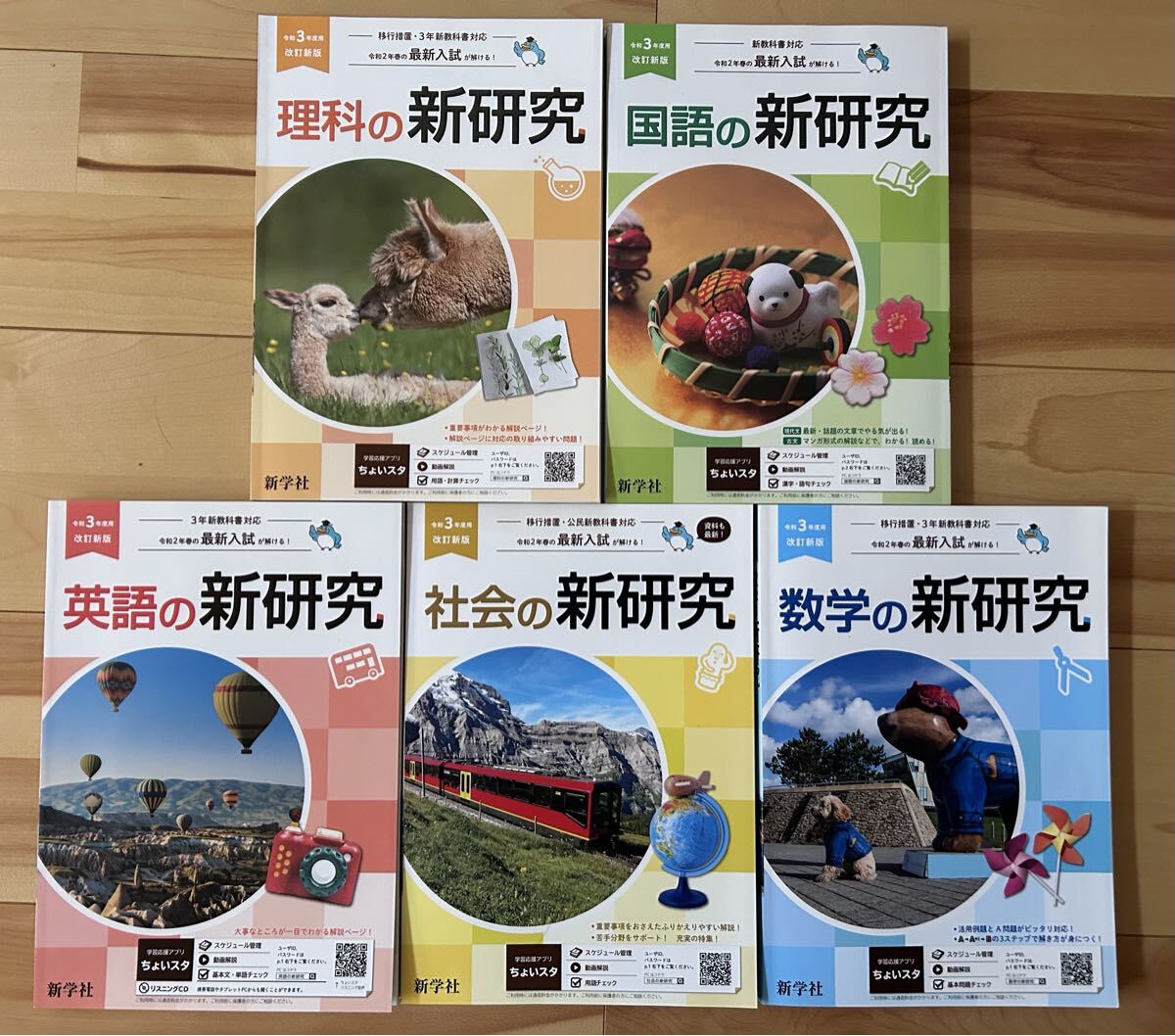 お試し 学習教材 中学生 高校入試 新研究 5教科 テスト対策 問題集 新学社 中３ 国語 英語 理科 社会 数学 総復習 受験対策 セット 公立