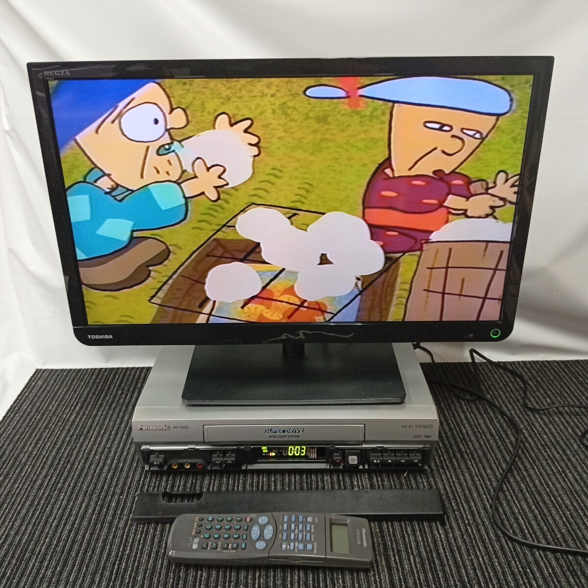 usC-556 Panasonic パナソニック NV-HV62-S 2005年製 ビデオデッキ 前面カバー破損有 再生確認済 現状品