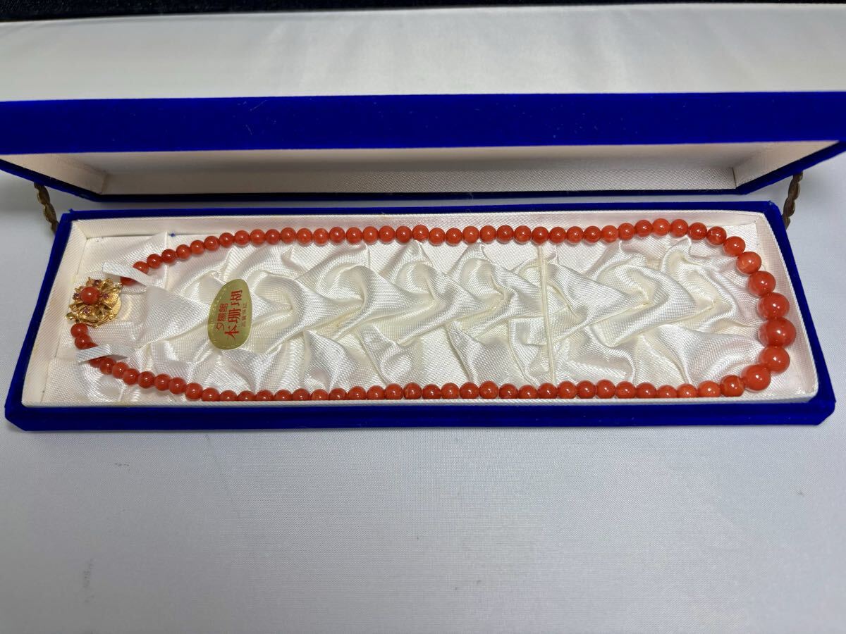 ★ 本サンゴ 赤珊瑚 ネックレス 重量約25.4g 留め具 K14刻印 14金 アクセサリー 60305 検) 血赤 希少