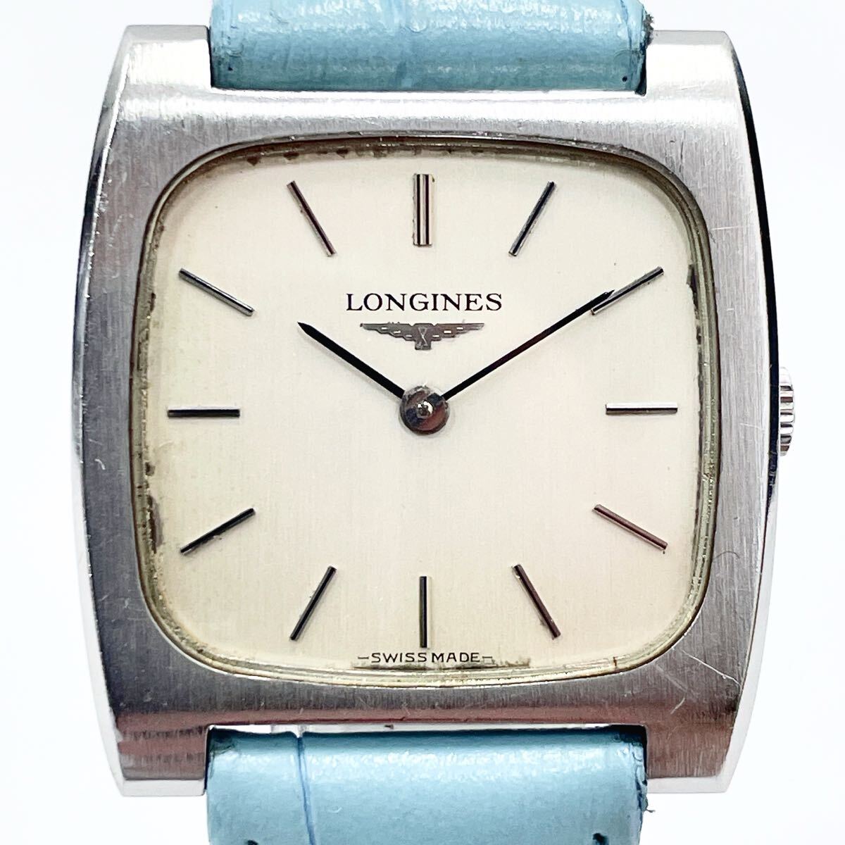 1110521 稼働品 LONGINES ロンジン シルバー文字盤 手巻き　2針　SS メンズ 腕時計