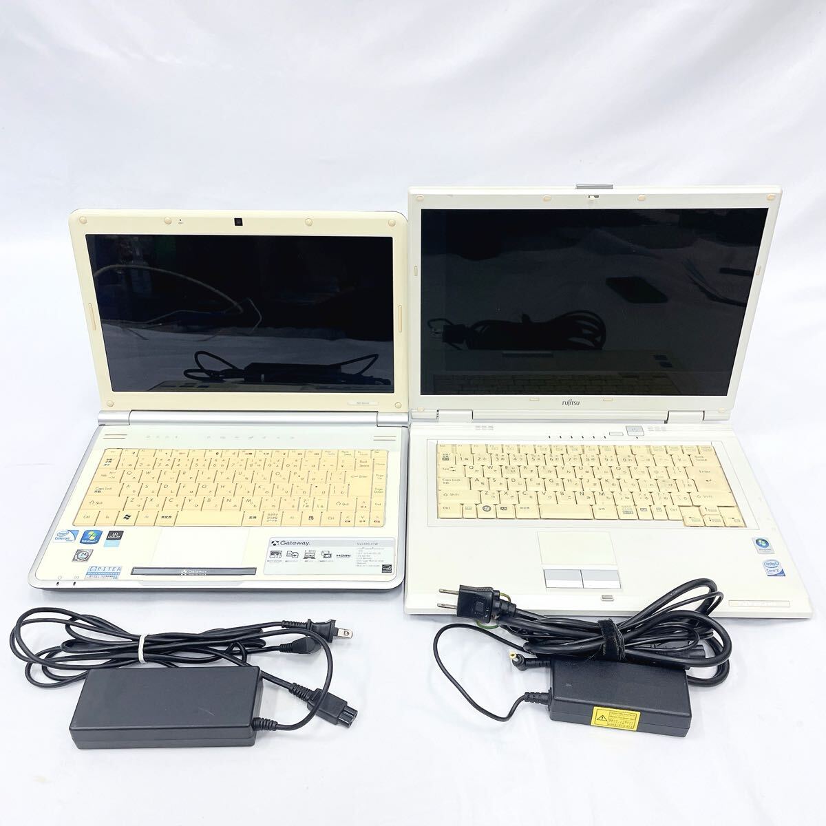 1110521ノートPC ノートパソコン 2点セット/Gateway NV4400-41W/富士通 ノートパソコン　FMV-BIBLO NF／A50 電源ケーブル付き