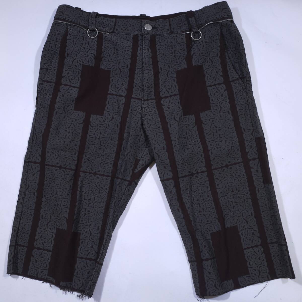 JONIO愛用 アンダーカバー 2003SS/SCABオリジナル 極少生産 即完売 民族チェーン柄 ハーフパンツ メンズL/黒 貴重な美品 affa/ma-1
